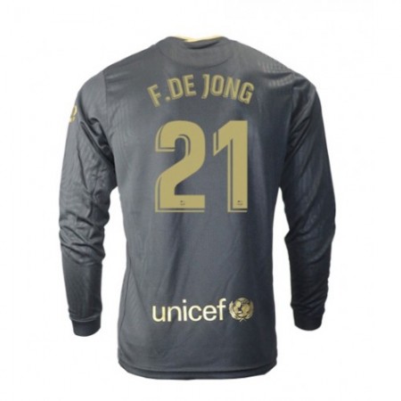 Koszulka FC Barcelona Frenkie de Jong 21 Wyjazdowe Koszulki Piłkarskie 2020-2021 Długi Rękaw